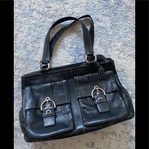 Coach Black Leather Shoulder Bag